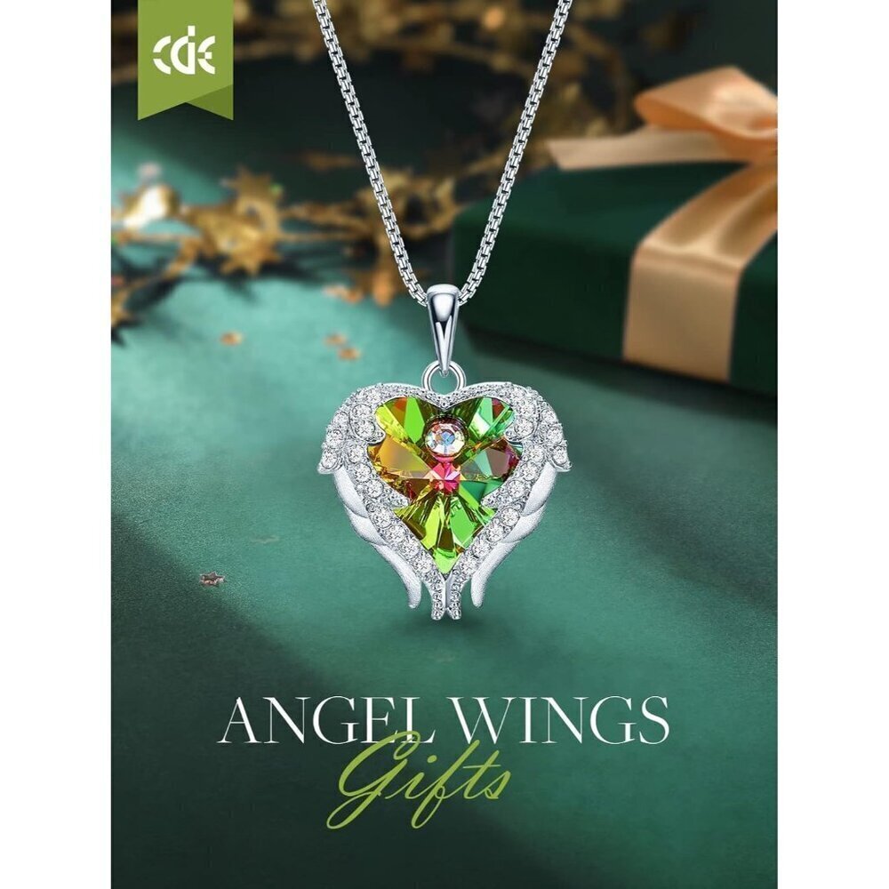 🆕 Women Silver Angel Wing Love Heart Necklace Christmas Birthday Jewelry Gifts - Picture 3 of 7